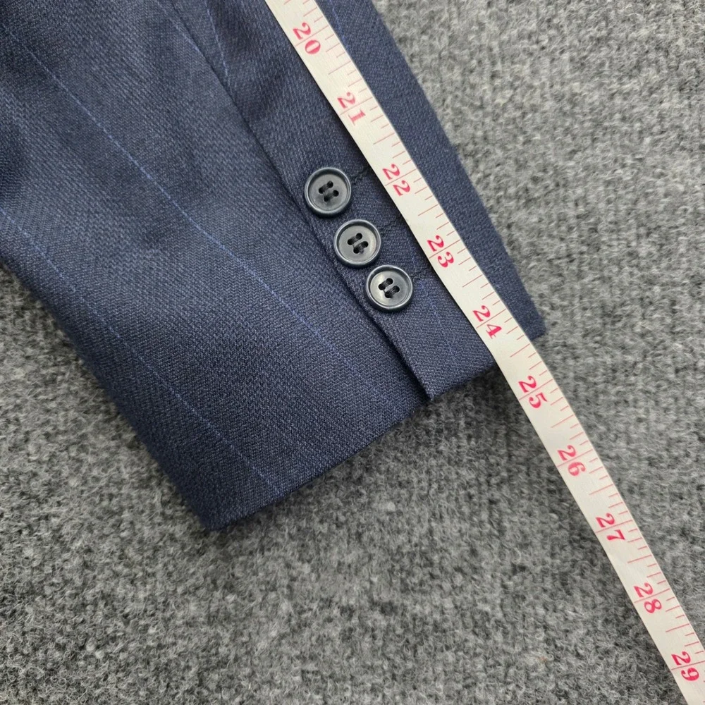 Yves Saint Laurent Blazer Mens Vintage Pinstripe Wool Suit Jacket‎ Navy France
